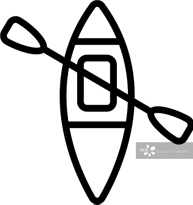 皮划艇单图标轮廓符号图片素材