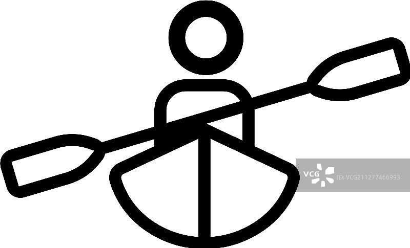 皮划艇和人物图标隔离轮廓图片素材