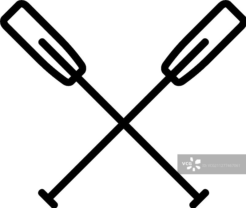 孤立的划艇图标轮廓符号图片素材