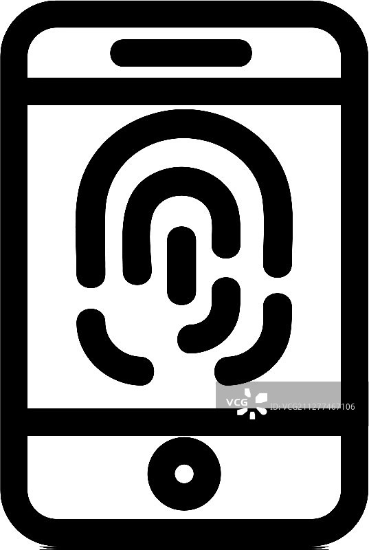 电话指纹图标轮廓图片素材