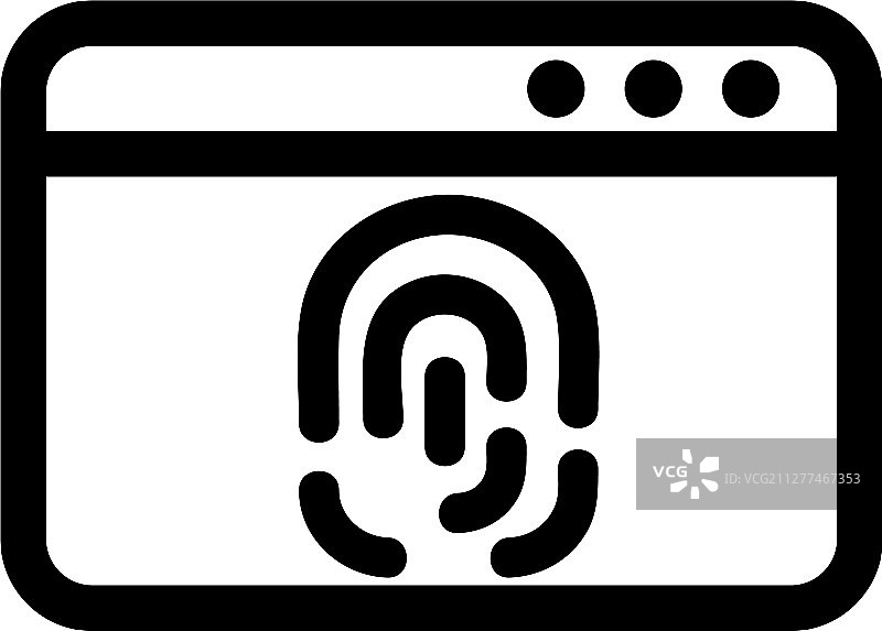 电脑指纹图标轮廓图片素材