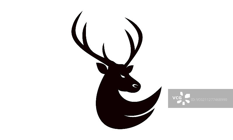 创意小鹿头像标志设计图片素材