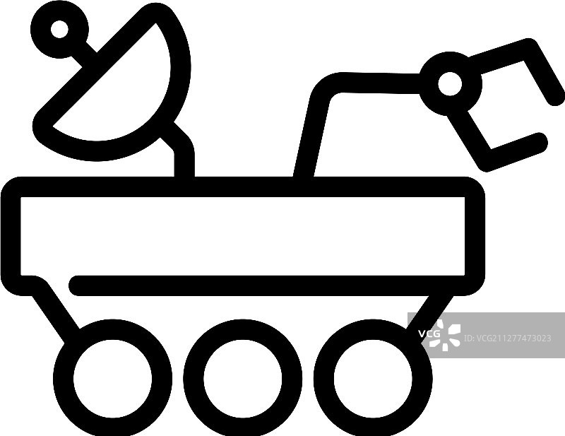 月球车轮廓符号图标图片素材