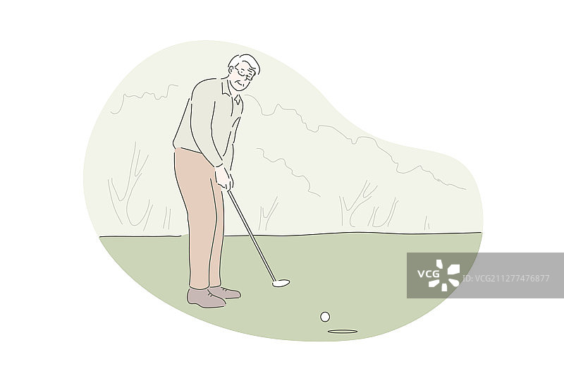 打高尔夫球户外运动图片素材