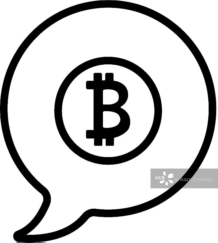 比特币警报轮廓隔离符号图片素材
