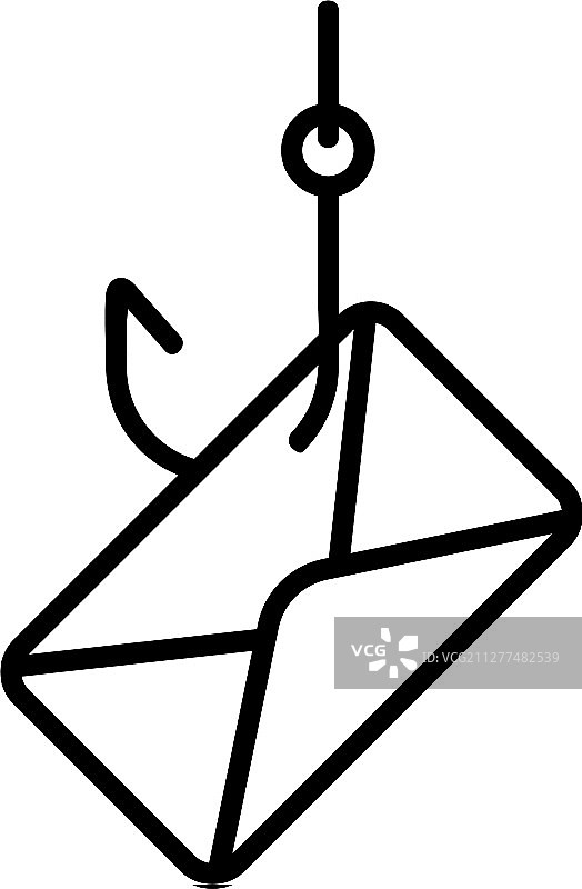 网络钓鱼邮件图标独立轮廓符号图片素材