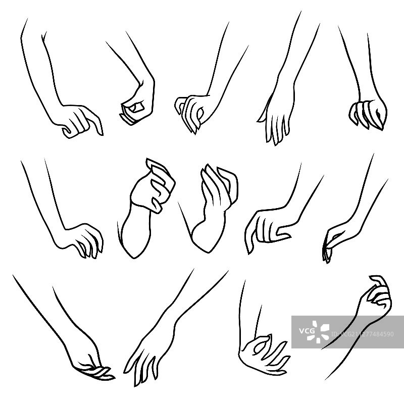 白色背景上的女性手部图片素材