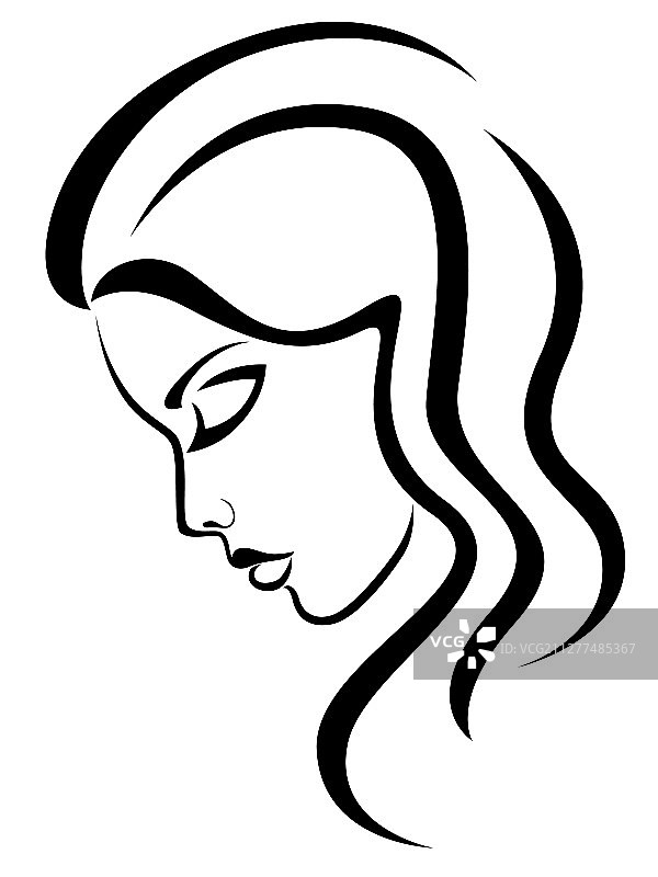 迷人女性的抽象面孔图片素材