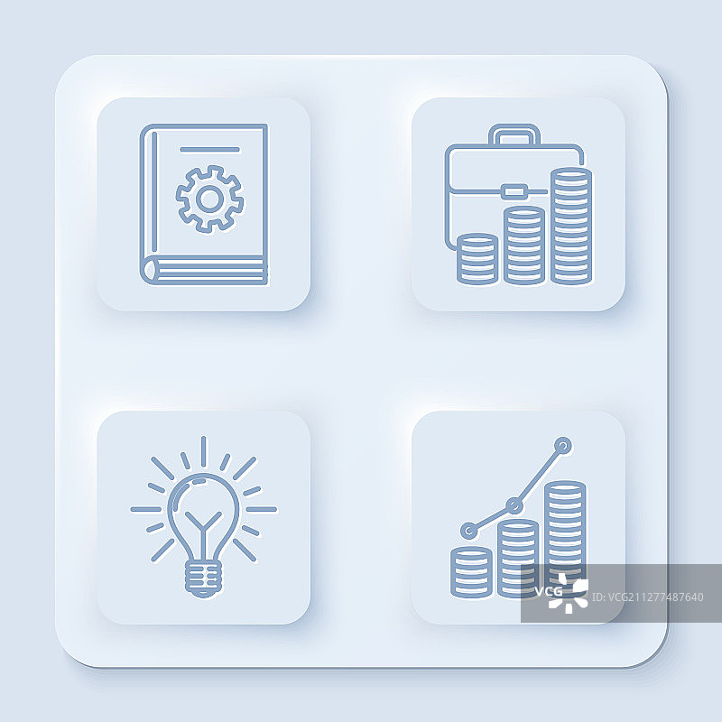 用户手册公文包和硬币灯图片素材
