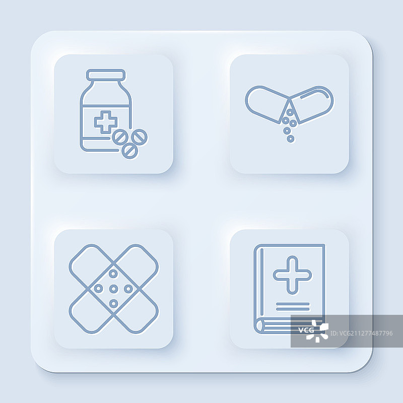 药瓶药丸套装图片素材