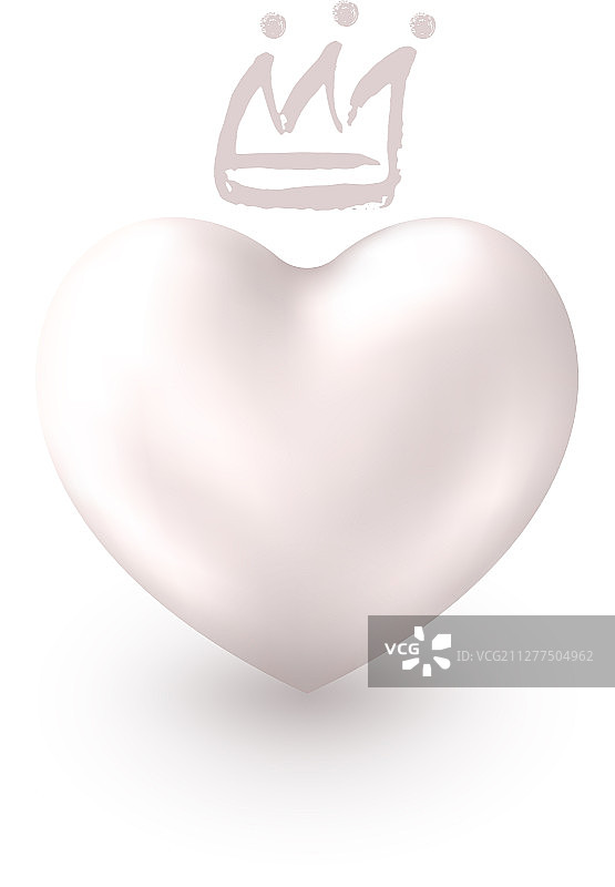带皇冠的银色爱心图片素材