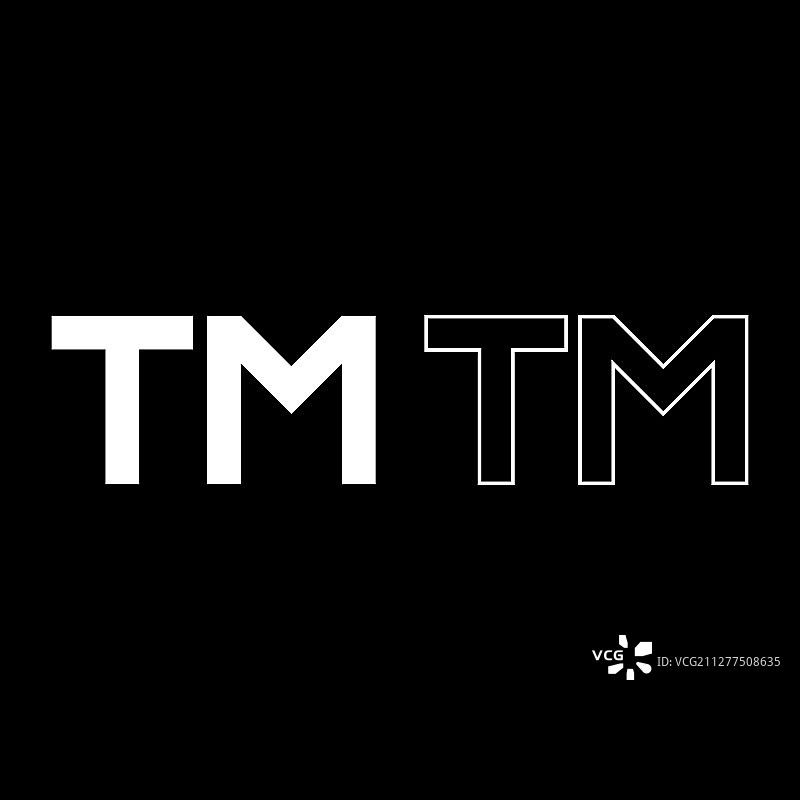TM字母商标图标轮廓白色设计图片素材