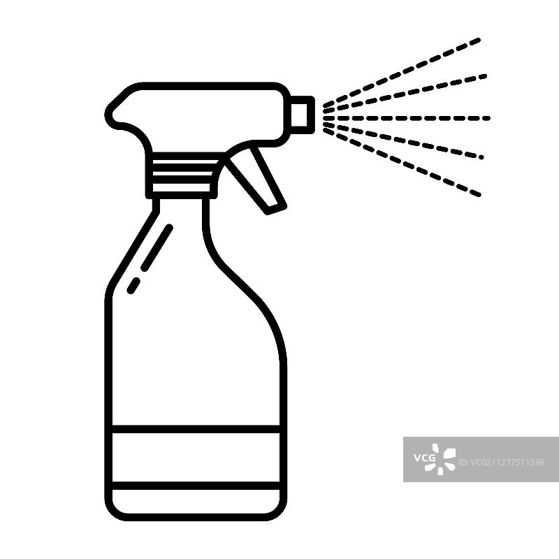 喷嘴喷出水雾的喷雾瓶图片素材