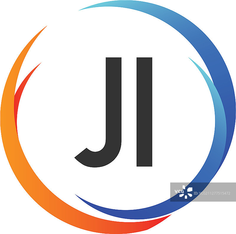 首字母JI创意飞镖设计logo图片素材