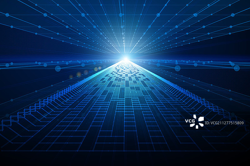 科技概念背景，光线与数字道路图片素材