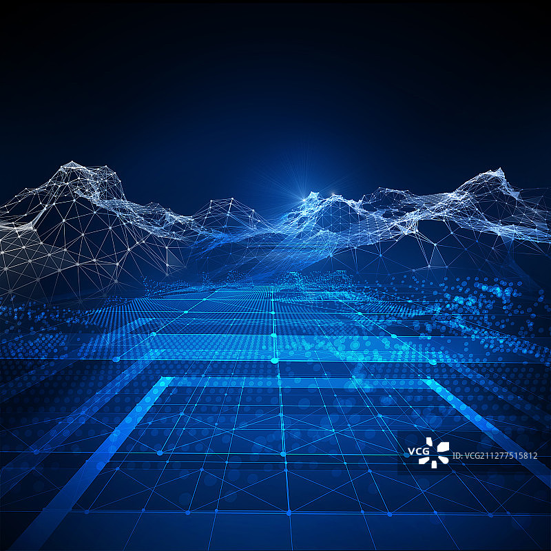 科技概念背景，未来城市与数字道路图片素材
