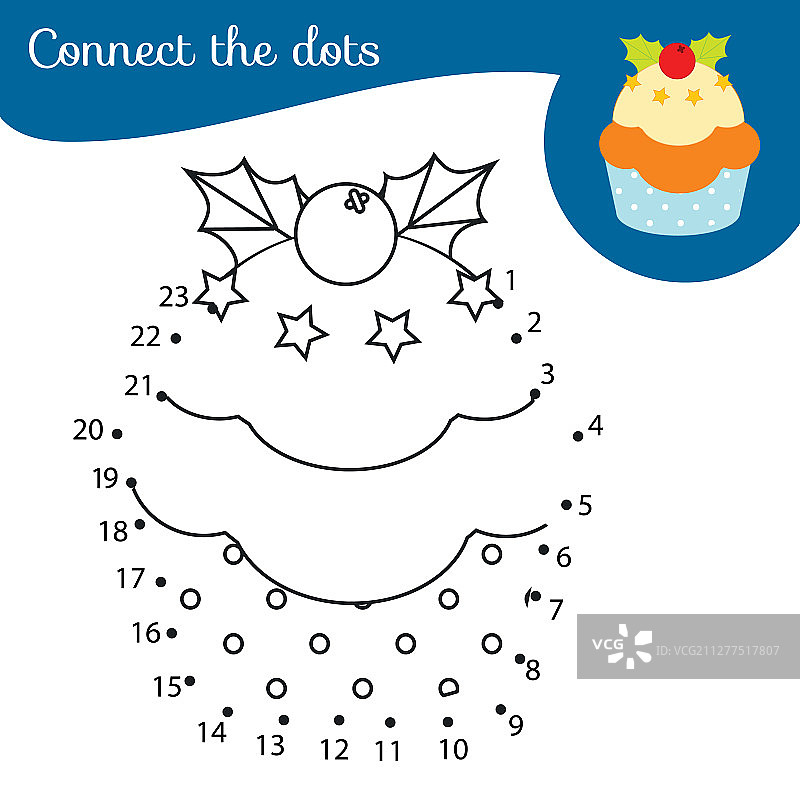 圣诞纸杯蛋糕点对点连接图片素材