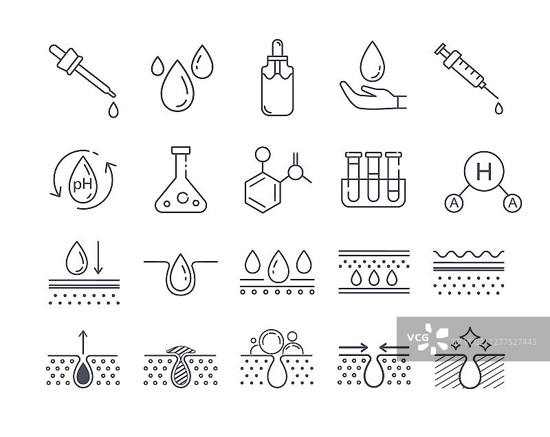 黑白护肤图标合集图片素材