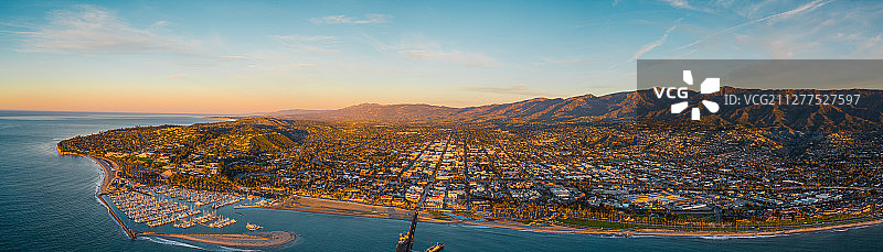 圣塔芭芭拉海岸线日出图片素材