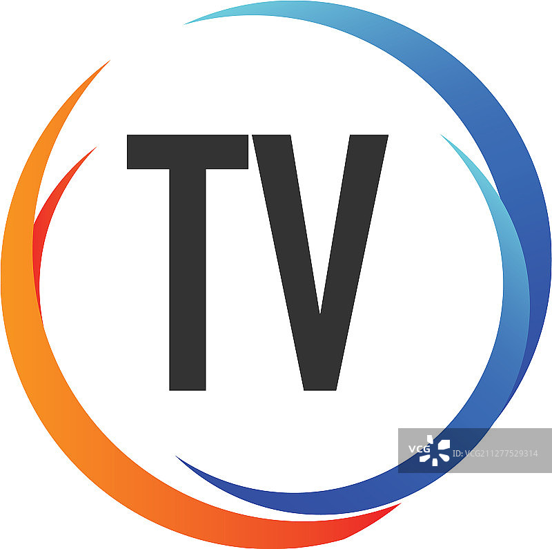字母TV创意弧形Logo设计图片素材