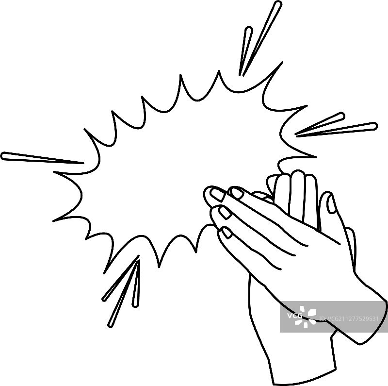 拍手与爆发效果图标平面设计图片素材