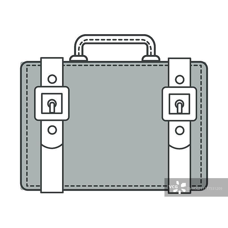 带有腰带细节的复古旅行箱图片素材