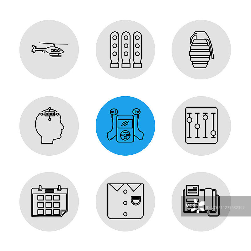军事主题矢量图标合集图片素材
