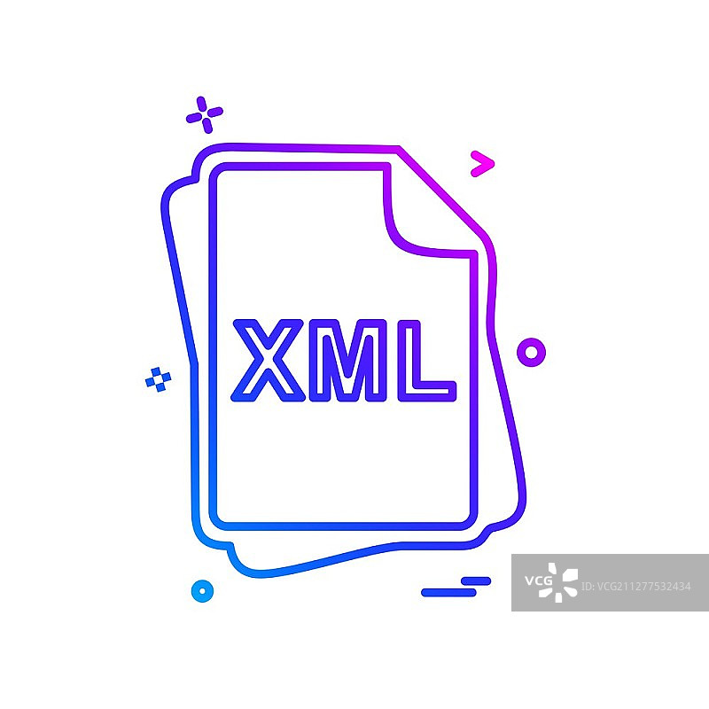 XML 文件类型图标矢量设计图片素材