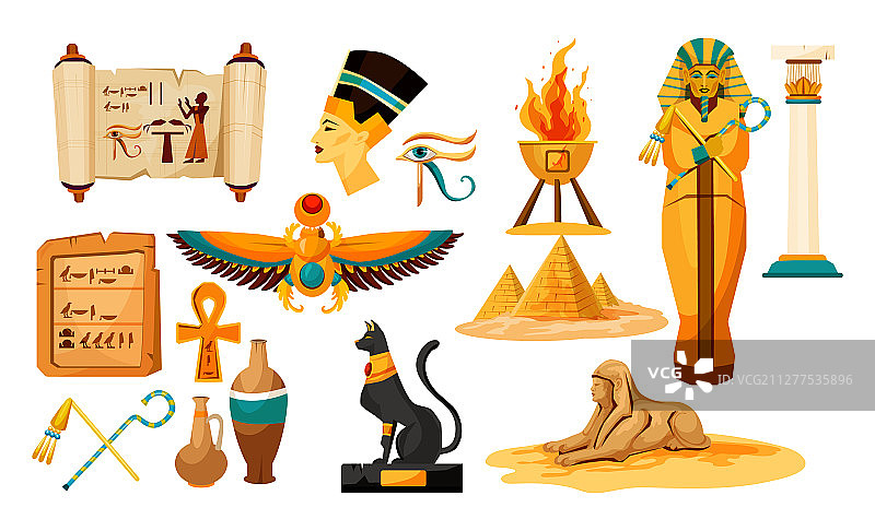 埃及符号或图标元素合集图片素材