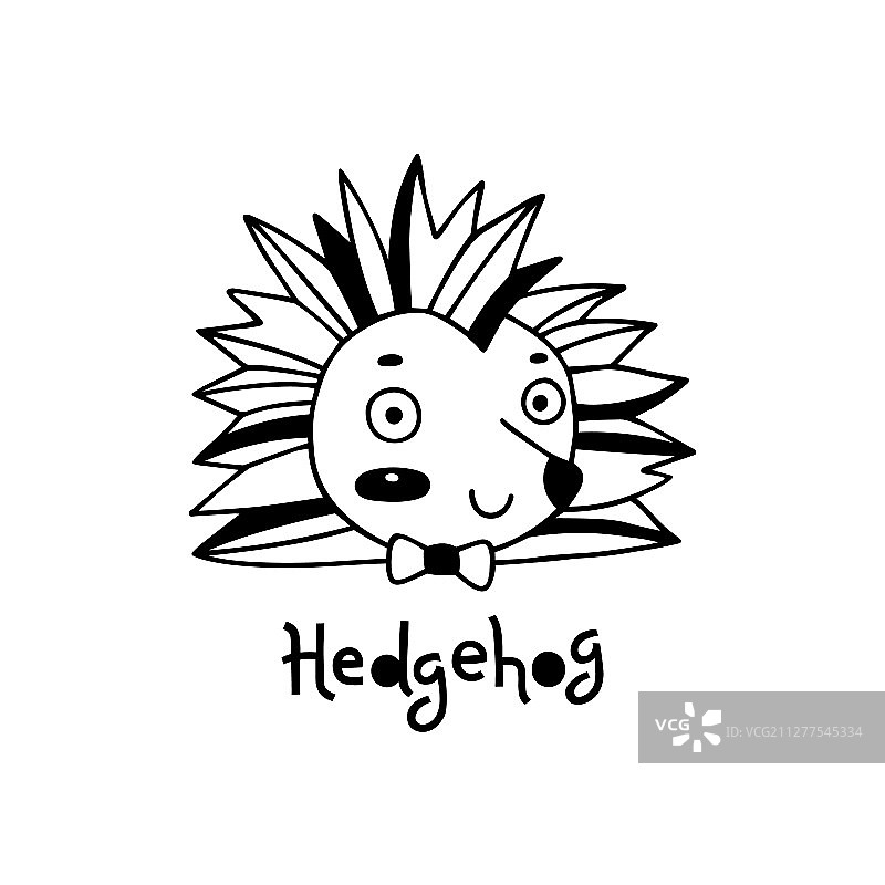 可爱简约刺猬卡通面部图片素材