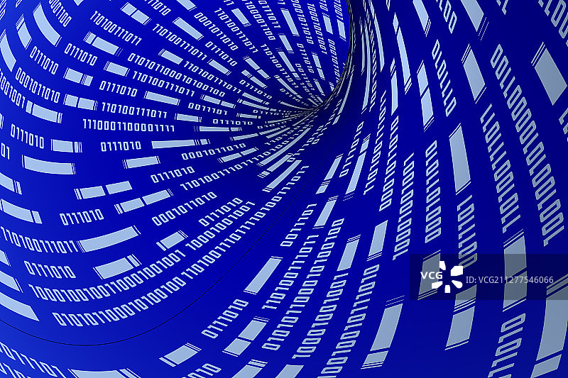 3d渲染计算机二进制的时空隧道图片素材