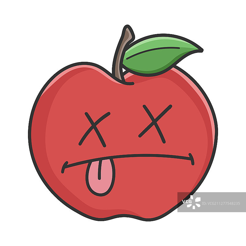 卡通红色烂苹果图片素材