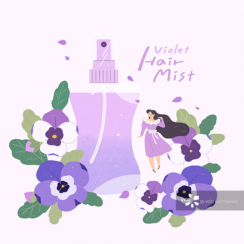 绽放鲜花插图的美容化妆品广告007图片素材