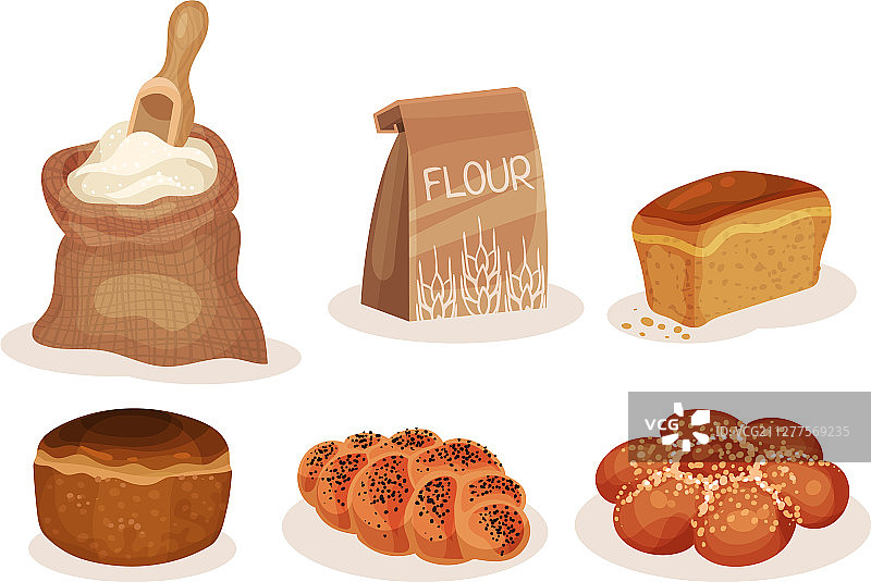 面包店糕点产品系列面粉面包图片素材