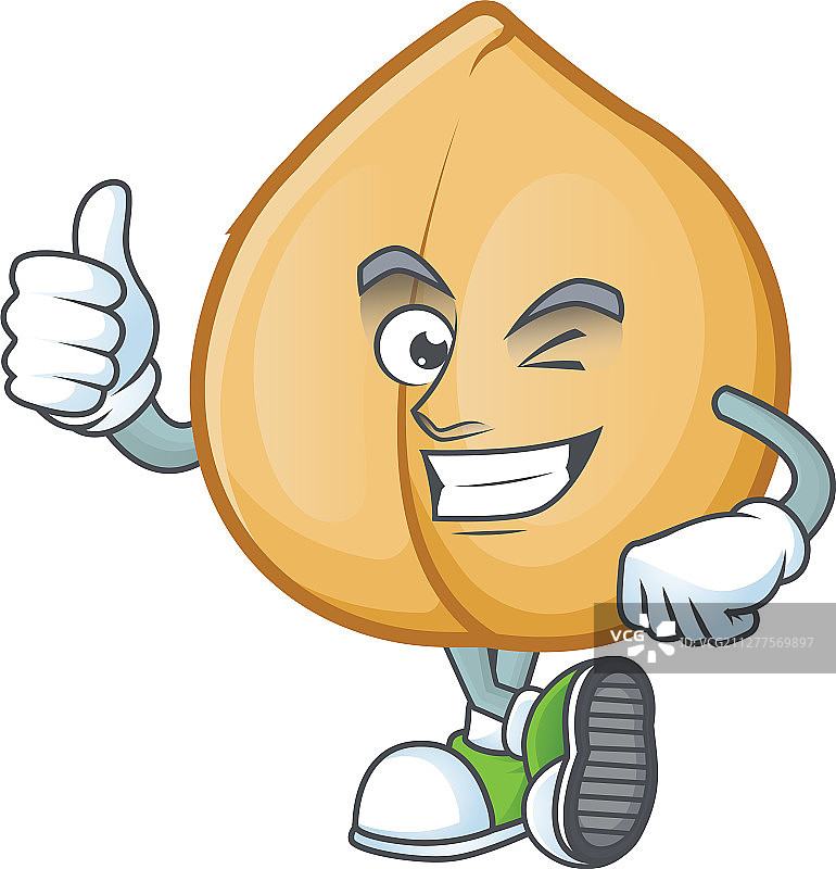 竖起大拇指的鹰嘴豆图片素材