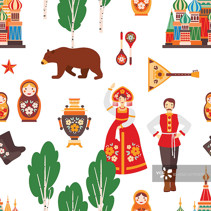 俄罗斯民族风无缝图案图片素材