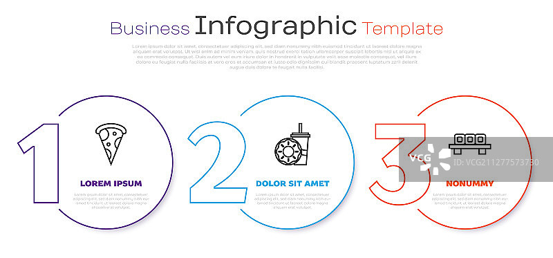 披萨、纸杯和玻璃杯线条组合图片素材
