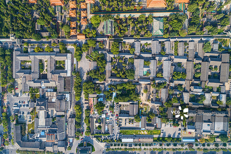 航拍曲阜市孔府景区图片素材