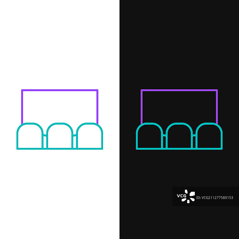 绿色紫色线条电影院礼堂图片素材