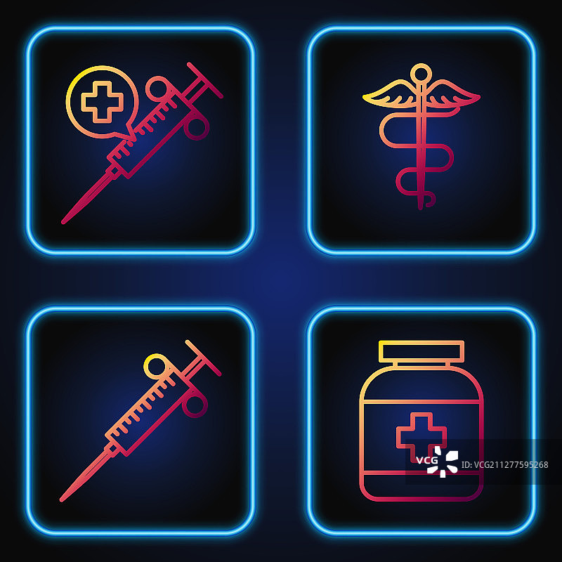 注射器药用药瓶套装图片素材