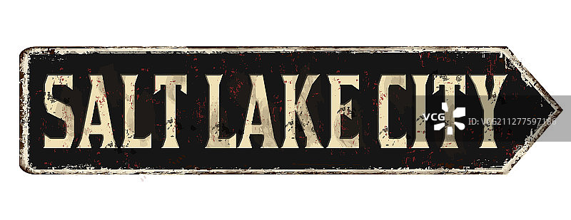 盐湖城复古铁锈金属标志图片素材