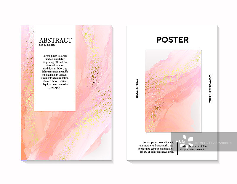 柔和的玫瑰金海报婚礼贺卡图片素材