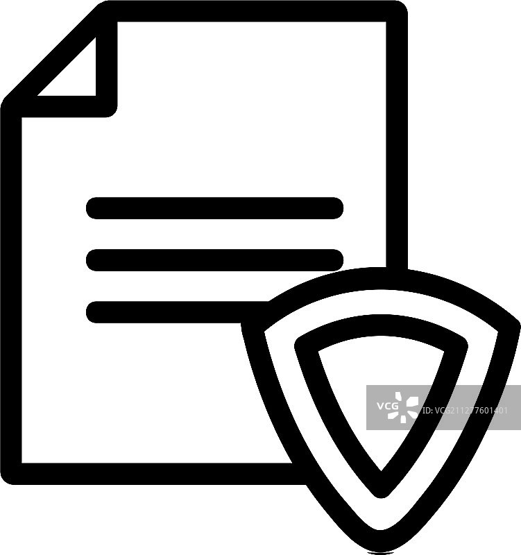 受保护的文档图标，独立轮廓图片素材