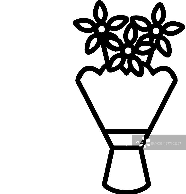 雏菊花束轮廓图标图片素材