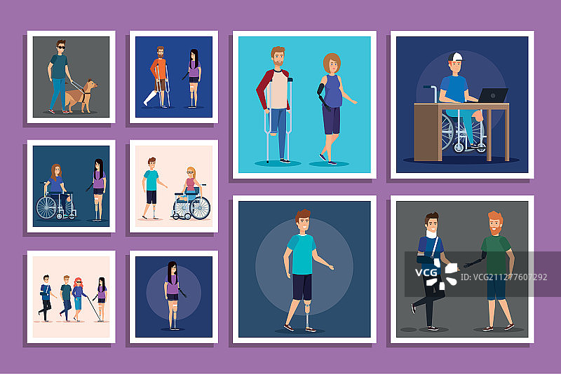 残疾人群体合集图片素材