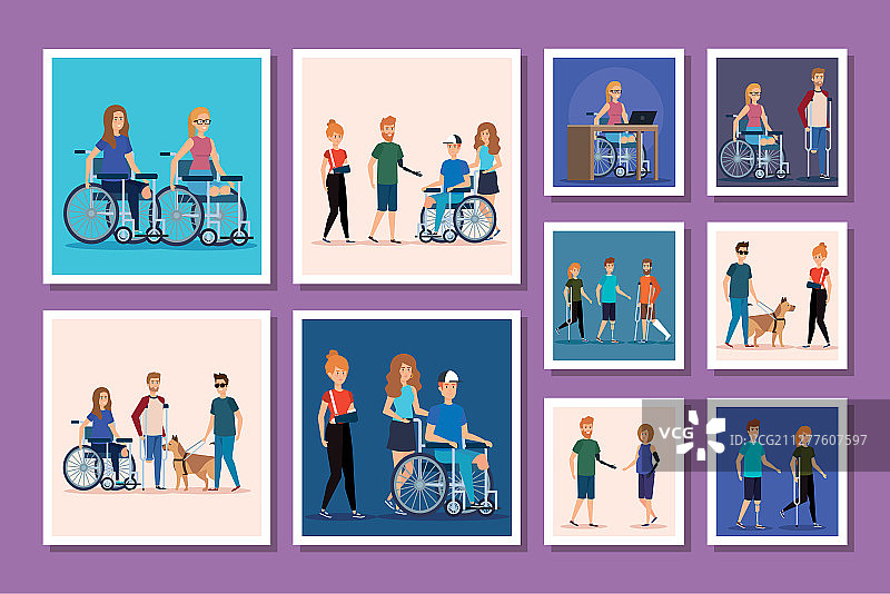 残疾人群体合集图片素材