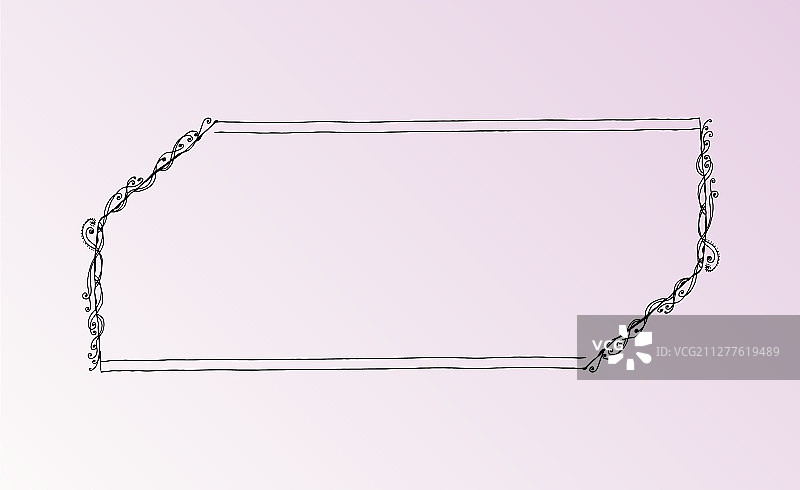 手绘鲜花涂鸦框架（手绘图形，已隔离）图片素材