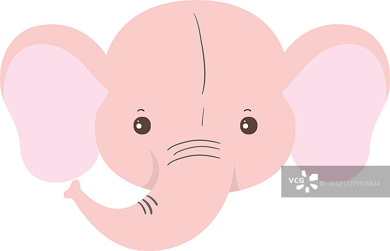 单个的可爱大象卡通设计图片素材