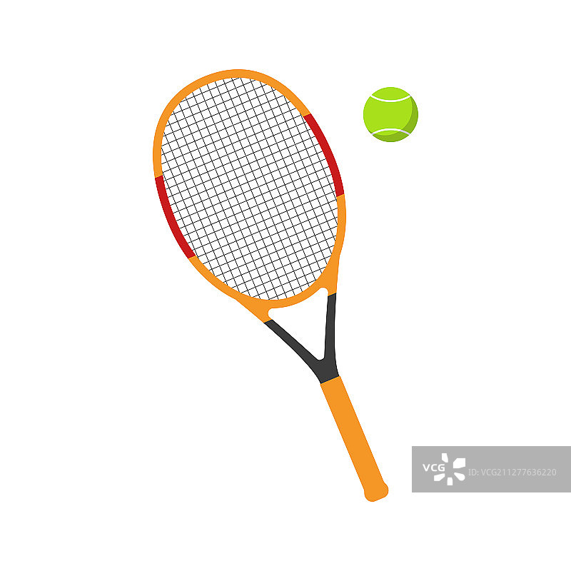 网球拍和球（扁平风格）图片素材