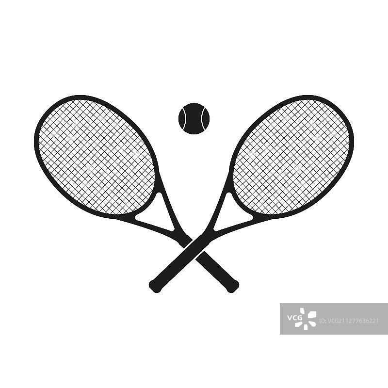 两支交叉的网球拍图片素材
